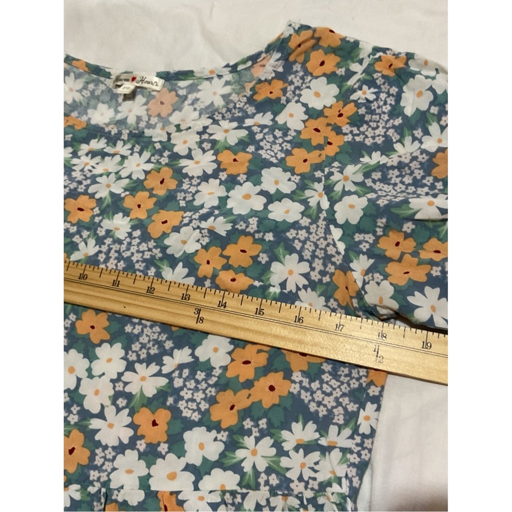 Floral Prairie Dress Womens Medium Long Sleeve Colorful Cottagecore Boho - Picture 11 of 14
